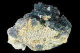 Cubic, Blue-Green Fluorite Crystals on Quartz - China #139122-2